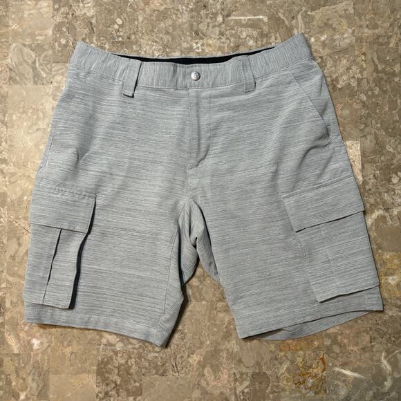 Bylt Shorts Mens 33 Grey Kinetic Cargo Chino Golf Performance Stretch 10” - Picture 1 of 9